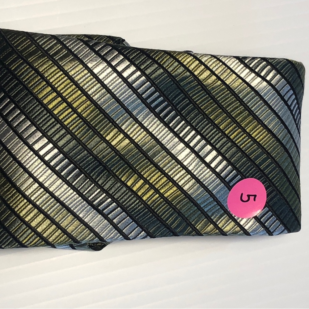 Alfani Black, Silver, and Gold Striped Tie